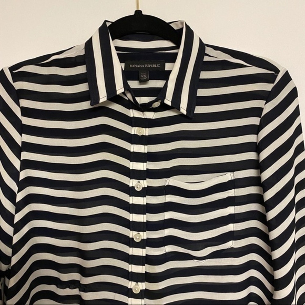 Banana Republic Sheer Striped Blouse